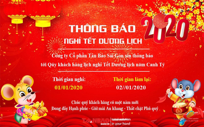 Thông báo nghỉ tết dương lịch 2020